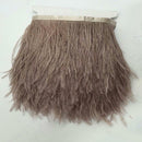 2 Yd Ostrich Feathers Trims Fringe W Satin Ribbon Tape for Sewing Dress 4-6"