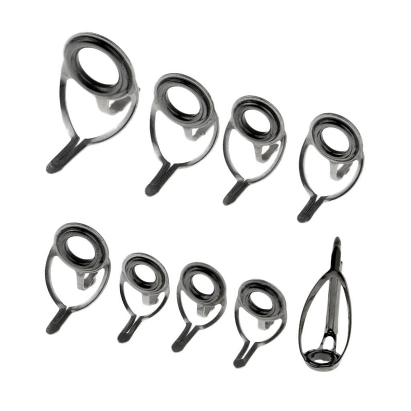 18pcs Stainless Steel Fishing Rod Leg Guides Tip Repair Kit Eye Rings Tackle