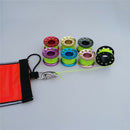 Alloy Scuba Diving Finger Reel Spool with Bolt Snap&10m Fiber Line red