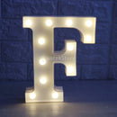 White Large Plastic Marquee Freestanding Alphabet LED Light UP Letters F