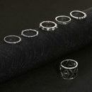 6pcs Punk Style Fashion Ring Arrow Hollow Knuckle Ring Unisex Retro Jewelry A