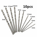 Micro Mini Portable Small Hand Drill + 10pcs Twist Drill Bits set Tool 0.8-3.0m