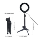 4.6 inch 3 Modes USB Dimmable LED Ring Vlog Video Lights + Desktop Tripod  IKF