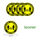 Set 5 Social Distancing Safety Floor Decals Stickers Notice Caution Shop B