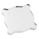 Clear Acrylic Block Stamp Blocks with Grid Stamping Craft Tool DIY 75x75mm