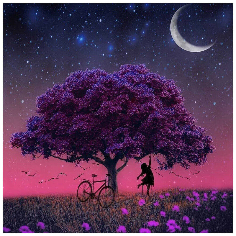 5D DIY Diamond Painting Tree Girl Full Drill Embroidery Cross Stitch Decor