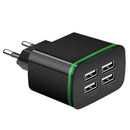 4 Ports 110-220V USB Home Wall Charger 5V 4A Power Plug Travel Phone Adapter