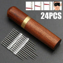 Portable 24Pc/Set Stainless Steel Self-threading Needles Opening Sewing Darning