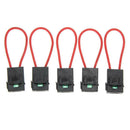 5pcs 22 AWG Wire Medium Inline Fuse Holders with 5pcs Fuses for Car Marine