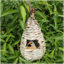 2 Pack Grass Bird Hut Bird House House Hanging Bird Nest Fiber Hand-Woven B
