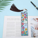 DIY Special Shaped Diamond Painting Color Flower Tassel Leather Bookmark