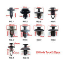 100Pcs Plastic Mixed Screw Rivet Clip Fastener Set For Car Trunk Bumper FenderME