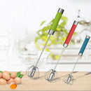 2x Stainless Steel Manual Egg Whisk Beater Stirrer for Kitchen Milk Bread