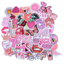 50Pcs Cartoon Pink Girls Stickers DIY Suitcase Laptop Guitar Bicycle Car Dec ly
