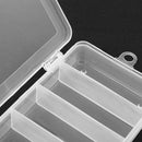 Plastic Fishing Lure Hook Tackle Storage Box 5 Compartment Organizer Case