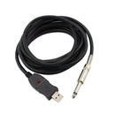 9.8ft Guitar Bass 6.5mm Jack To USB Link Connection Instrument Cable Adapter