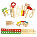 Wooden Tool Toys Pretend Play Tool box Accessories Set Educational Construc
