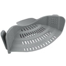 Strainer,Clip On Silicone Colander, Fits all Pots and Bowls-Grey