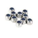 10Pcs M4 Stainless Steel A2 Nylon Collar Insert Self-lock Nuts Bolts Screws