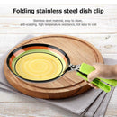 2pcs Stainless Steel Foldable Dish Clip Anti-hot Clamp Gripper Kitchen Tool