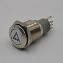 16mm Red LED Car Emergency Warning Light Push Button On/Off Switch Relay