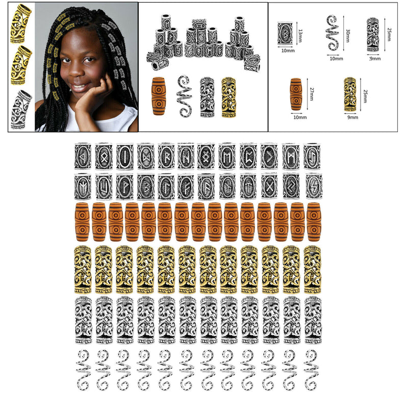 Viking Runes Beard Beads Runes Knot Pendant Hair Jewelry Bead Dreadlock