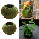 2 Pcs Green Moss Ball Flower Pot, Flowerpot Holder Garden Planter, Flowers