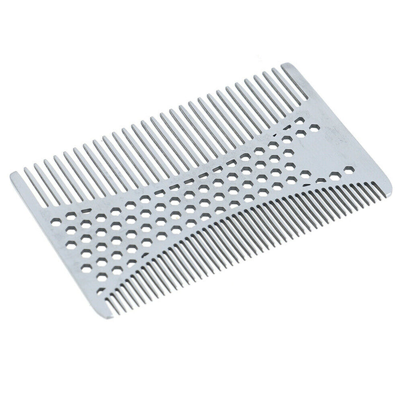 Stainless Steel Comb Beard Comb  Men's Shaving Mustache Brush Facial Hair Brush-