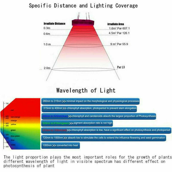 E27 200 LED Plant Grow Light Lamp Flower Seeds Growing Lights Bulbs Hydropo