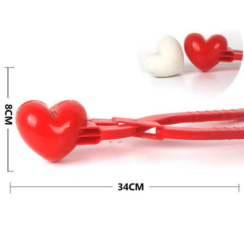 Kids Outdoor Sand Snow Ball Mold Toys Love Heart Shaped Snowball Maker Clip