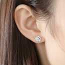 Hollow Flower Stud Earrings Crystal Cute Stud Earrings For Women Flowers