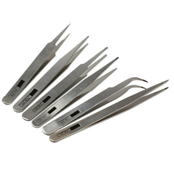 6pcs Industrial Tweezer Maintenance Repair Tool Kit TS10-15
