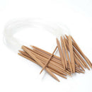 18Pairs Bamboo Knitting Needles 16" Circular Smooth Nature Carbonized Set  Gw
