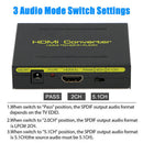 1080P HDMI to HDMI Optical + SPDIF + RCA L/R Extractor Converter Audio Splitter_