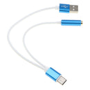 2 in1 Type c To 3.5mm Audio Cable Adapter Aux Headphone Jack & Charging Blue