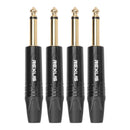 4pcs 6.35mm Mono Jack Male Plug Connector DIY Soldering Plug for Microphone A