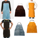 Adjustable Leather Welding Protective Work Apron Bib Blue