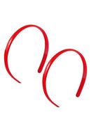 Woman Red 1cm Width Plastic Frame Inner Teeth Headband 2 Pcs L8A5