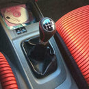 5 Speed Black Leather Universal Aluminum Manual Car Gear Shift Knob New