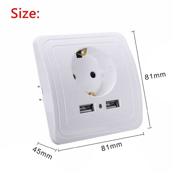 1.5A Wall Charger Adapter Board Dual USB EU Plug Wall Socket Power Outlet Panel