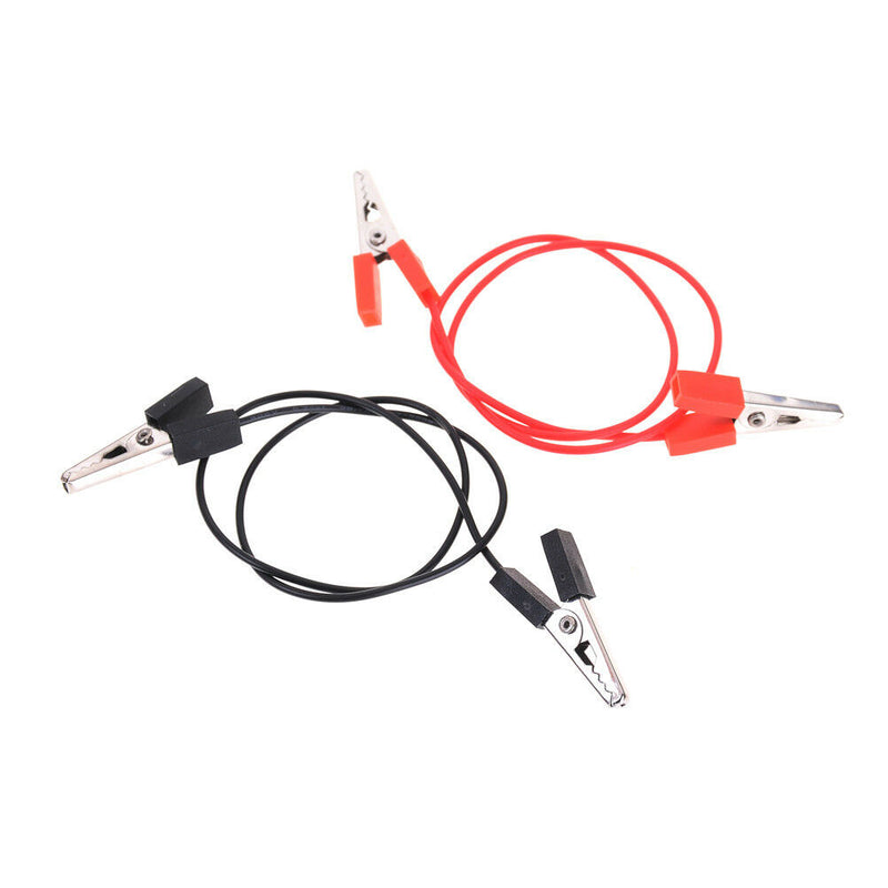 1Pair 40CM 5A Double Alligator Clip Clamp Test Booster Jumper Cable Red balck JR