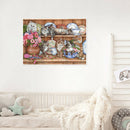 5D DIY Full Drill Diamond Painting Flower Dish Cat Cross Stitch Embroidery A