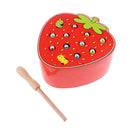 Wooden Strawberry Board Magnet Bug Catching Game Toys for Toddlers