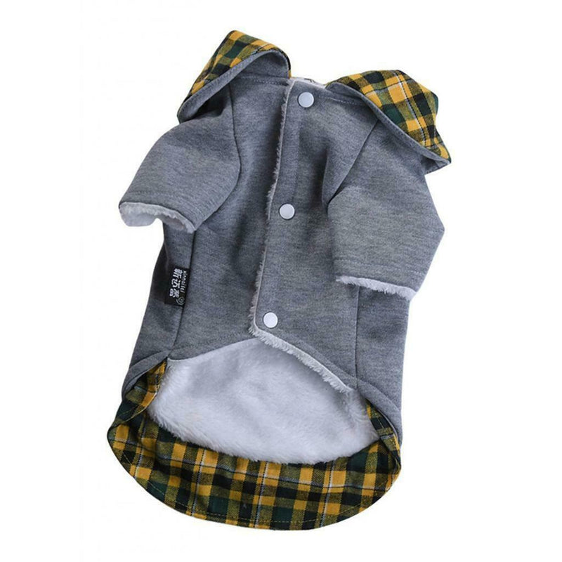 Dog Autumn Winter Warm Cotton Coat For Small Medium Dogs Puppies Yellow-S