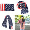 Women American Flag Pareo Dress Beach Bikini Swimwear Sarong Cover Up Scarf   Kw