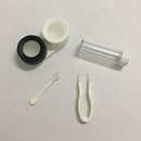 Travel Cute Cartoon Beard Contact Lens Case Eye Care Kit Holder Black Square Box