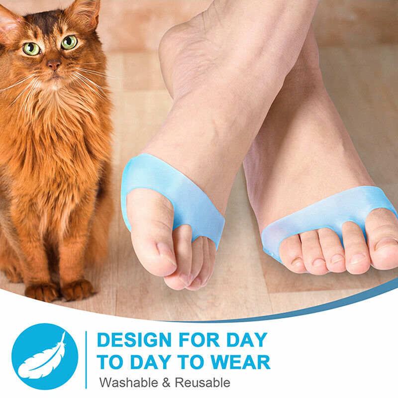 1 Pair Bule Forefoot Pads Silicone Foot Cushion Foot Pain Relief Toe Separat Hn