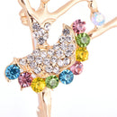 Dancing Ballet Girl  Rhinestone Brooch Pin Jewelry Women Bouquet ATEUS