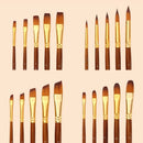Nylon Hair Oil Paint Brush Pen Set Wooden Handle Watercolor Acrylic Paintin Q1P5