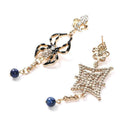 Crystal Rhinestone Spider Web Long Earring Stud Net Punk Pierced Ear Halloween